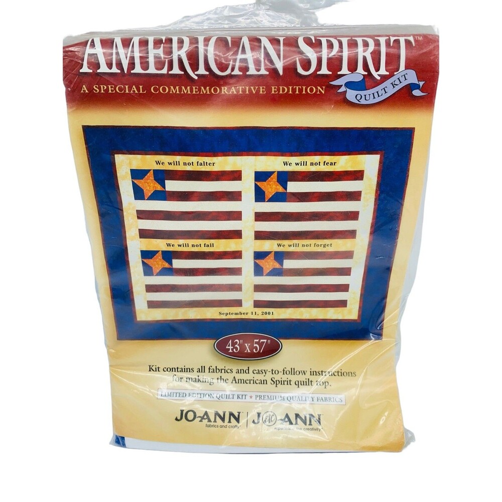 New Sealed Limited Edition Commemorative American Spirit Quilt Top Kit 43 x 57"